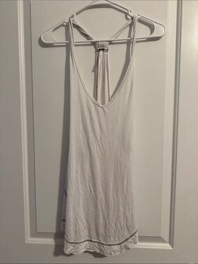 Free People White Braided Racerback Tank